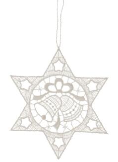 Baumbehang Stern mit Glocken Plauener Spitze BxHxT 9x9x0,1cm