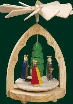 Wärmespiel – liebevoll gestaltete Heilige Drei Könige mit pastellfarbenen Gewändern, bunt bemalt –