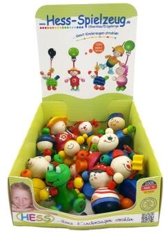 Babyspielzeug – Display mit 14 bunten Clipfiguren – BxHxT 7x16x4 cm