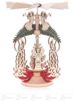 Pyramide – traditionelle, detailreiche Engels- und Bergmannszenen mit rotierenden Figuren,