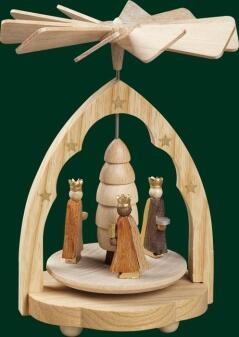 Wärmespiel – naturbelassene Heilige Drei Könige mit filigranen Details, rustikal – BxHxT = 10 x 11 x