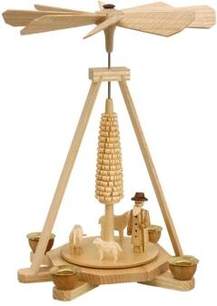 Pyramide – handgefertigt mit Schäferszene in Natur – BxHxT ca. 19,5x25x19,5 cm