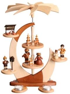 Designpyramide - naturbelassen ohne Bestückung mit Teelichtern - HxLxB 43x33x27cm