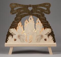 Standleuchte &ndash; Kerze &ndash; naturfarben &ndash; BxHxT ca. 30 x 32 x 6 cm