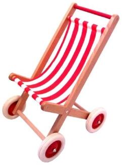 Puppenbuggy – klassischer Schiebewagen „Maja“ mit Stoffverdeck – BxHxT ca. 34x60x40 cm