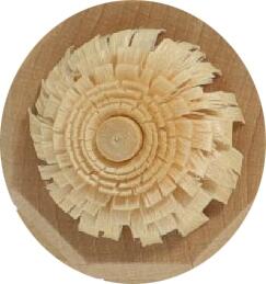 Fensterschmuck - Spanstern mit 8 B&auml;umchen - Mitte mit Rosette Beidseitig - Ansicht Detail - mit