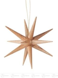 Baumschmuck Stern natur aus Holz von Großhandel Dregeno, fein gearbeiteter Holzstern Anhänger 8 cm