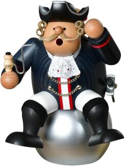 Räuchermann – detailverliebter Baron von Münchhausen mit roter Uniform und goldenem Hut – BxHxT = 13