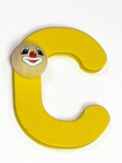 Holzbuchstabe – bunter, liebevoll gestalteter Buchstabe C mit charmanten Details – BxHxT = 5 x 7 x