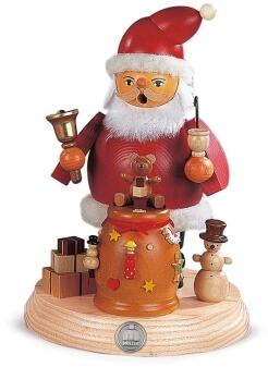 Räuchermann – Weihnachtsmann mit rotem Umhang und Schneemann aus Holz von Kleinkunst aus dem
