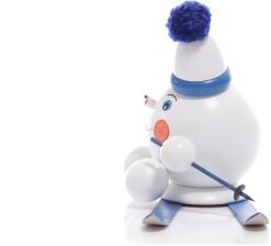 Räucherfigur - Räucherschneeball auf blauen Ski mit Mütze - Ansicht Links - Verschiedene Farben im Shop