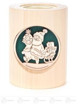 Teelichthalter Weihnachtsmann/Glocke Breite x Höhe x Tiefe 7,5 cmx10 cmx7,5 cm