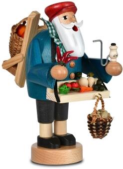 Räuchermann – fleißiger Obst- und Gemüsehändler mit roter Mütze und Pfeife – BxHxT 10 x 18 x 15 cm
