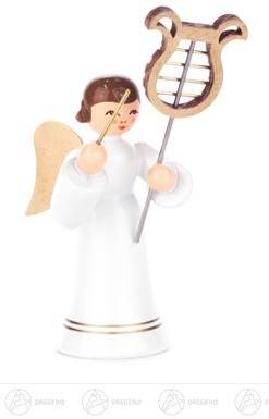 Engel mit Lyra, langer Rock, farbig Höhe ca 7 cm