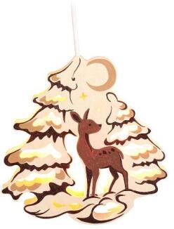 Fensterbild Groß Reh 21 cm Fensterdeko Weihnachten Deko Erzgebirge 1974