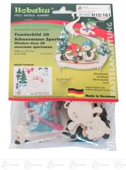 Bastelsatz Fensterbild 3D Schneemann Sportler BxHxT = 17x22x6cm