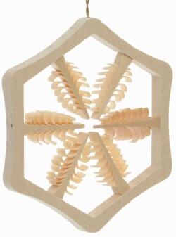 Christbaumschmuck – filigraner, handgefertigter Holzrahmen mit 6 Bäumchen – BxHxT ca. 7x7x1 cm