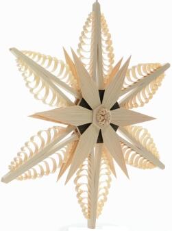 Fensterschmuck - Filigraner, handgefertigter Spanstern mit sechs Spanbäumen und zentralem kleinem