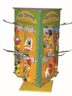 Verkaufsständer – drehbarer Dreieckständer mit 12 stabilen Haken – BxHxT 32x47x28,5 cm