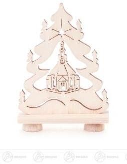 Schwibbogen Mini-Tanne mit Seiffener Kirche Breite x Höhe x Tiefe 4,5 cmx6 cmx1 cm
