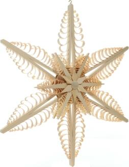 Fensterschmuck – Filigraner, handgefertigter Spanstern mit Kiefernstern und beidseitigen