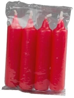 Adventskerzen handgefertigt elegant rot mit gleichmäßiger Brenndauer im 4er-Set von Saico GmbH, 10,5