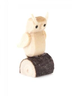 Reifentier – detailreiche Eule in warmen Brauntönen, liebevoll handbemalt – Höhe ca. 2,5 cm