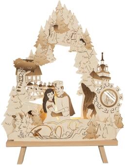 Lichterbogen – detailreiche naturbelassene Märchenszene mit Schneewittchen und warmweißer