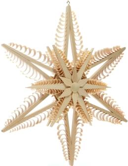 Fensterschmuck – Filigraner, handgefertigter Spanstern mit großem und kleinem Kiefernstern auf