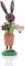 Osterfigur - Osterhäsin mit Herz und bunten Blumenstrauß - Ansicht Vorne