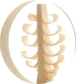 Spanstern mit 1 gestochenem kleinen Baum Mittig - Ansicht Detail