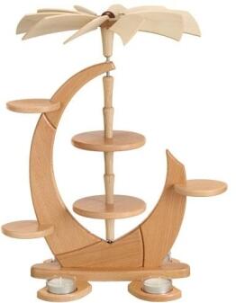 Designpyramide - naturbelassen ohne Bestückung mit Teelichter - HxLxB 42x34x27cm