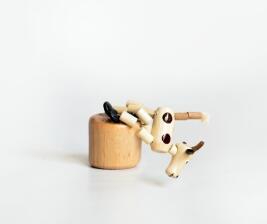 Holzspielzeug Wackelfigur Kuh Höhe=7cm