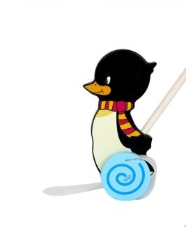 Schiebetier – bunter Pinguin Konrad mit Gummifüße – BxHxT 14 x 60 x 6 cm