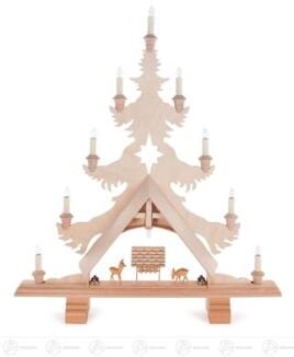 Schwibbogen Baum mit Rehen 72cm, elektrisch beleuchtet Breite x Höhe x Tiefe 63 cmx72 cmx5,5 cm