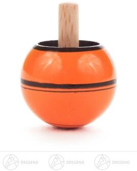 Spielzeug – fröhlicher Steh-Auf-Kreisel in leuchtendem Orange, traditionell handgefertigt – HxT =