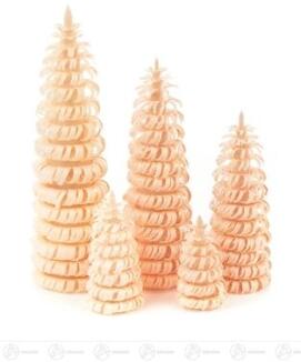 Ringelbäume aus naturbelassenem Holz, detailreich gedrechseltes 5er-Set von Großhandel Dregeno aus