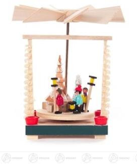 Pyramide – liebevoll gestaltetes Wärmespiel mit detailreichen Laternenkindern, farbenfroh – BxHxT = 