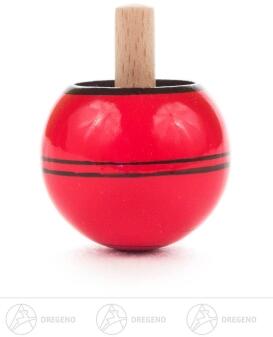 Spielzeug – farbenfroher Steh-Auf-Kreisel in leuchtendem Rot, handgefertigt – BxHxT = 3.5 x 4.5 x