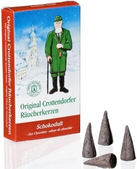 Räucherkerzen Schokoladenduft von Seiffener Volkskunst eG, Crottendorfer Duftkegel in Packung mit
