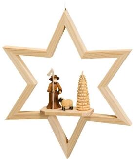 Fensterdekoration Fensterbild Hirte mit Schafe HxB 23x23cm