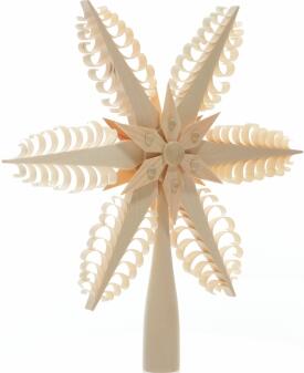 Christbaumschmuck – Filigrane, handgefertigte Baumspitze mit Spanbäumen und