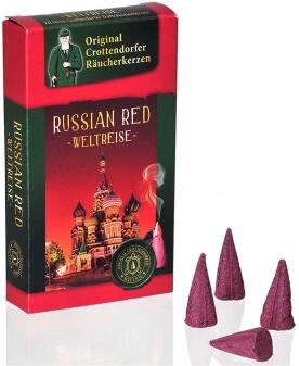 Räucherkerzen – liebevoll handgefertigt mit beruhigendem Blumenduft, klassisch bunt – BxHxT = 6 x 11