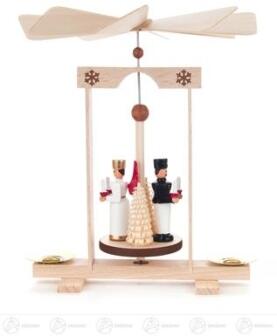 Pyramide – bunte Mini-Pyramide mit Engel und Bergmann aus Holz von Großhandel Dregeno, detailreiches