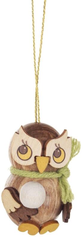 Christbaumschmuck Eulenkind mit Schneeball BxHxT 2x4,5x2cm