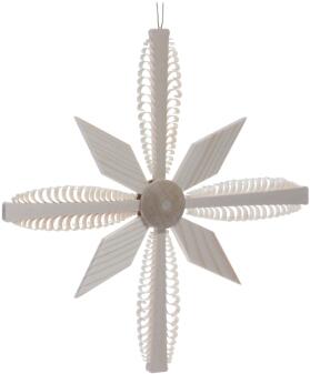Christbaumschmuck - Spanstern mit Spanbäumen & Holzsegmente - BxHxT 14,5x14,5x1cm