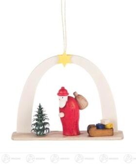 Baumschmuck Behang Weihnachtsmann mit Schlitten Breite x Höhe x Tiefe 7 cmx6 cmx2 cm
