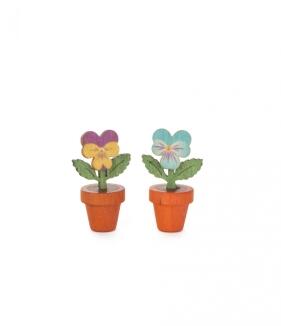 Miniaturfigur Stiefmütterchen klein 2er Set BxHxT 2x3,5x2cm