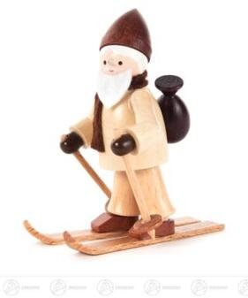 Weihnachtliche Miniatur Ruprecht auf Ski natur Höhe ca 6 cm