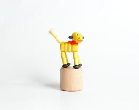 Holzspielzeug Wackelfigur Schaf Höhe=8cm Wackelfigur Dinosaurier rot